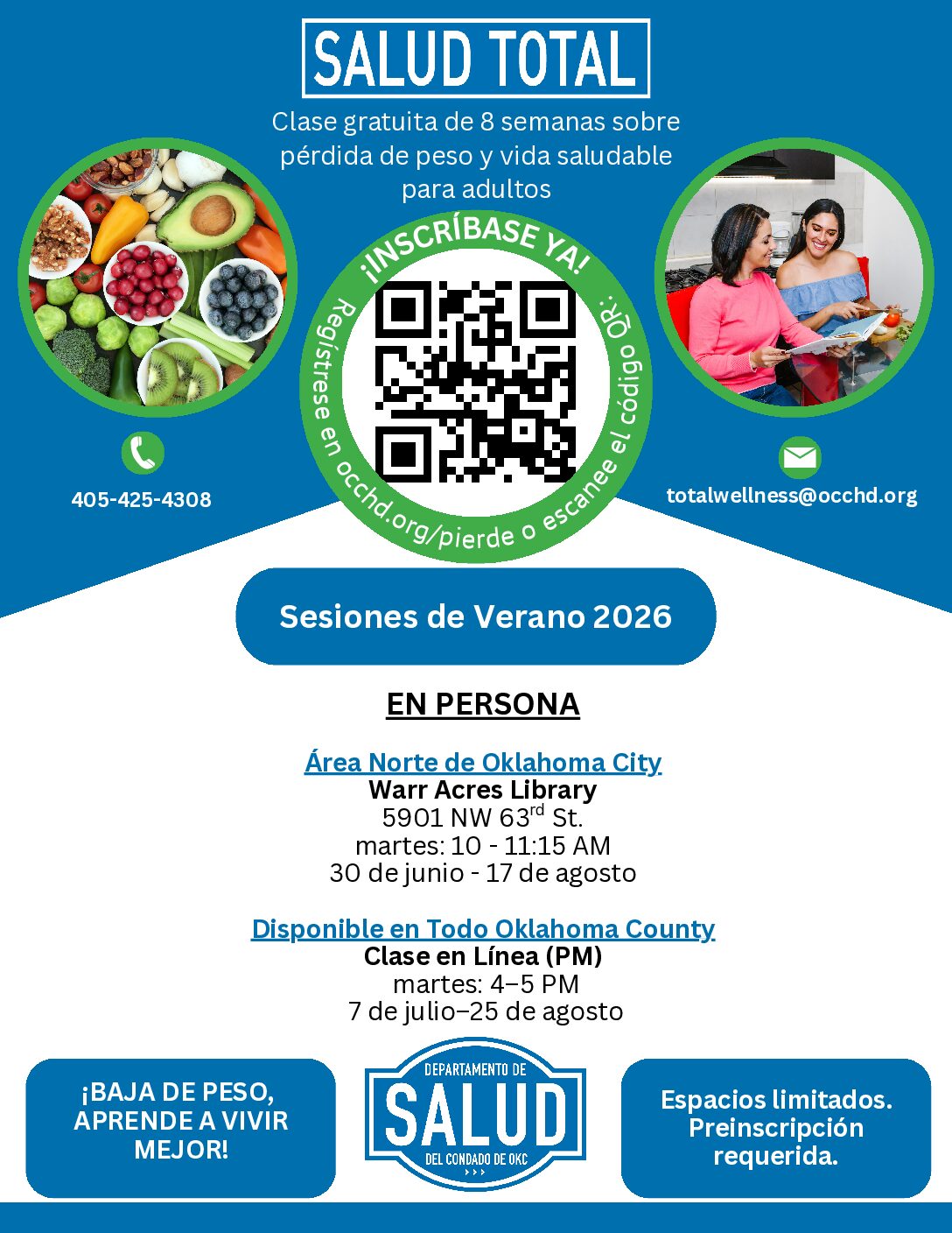 Total wellness flyer in Spanish